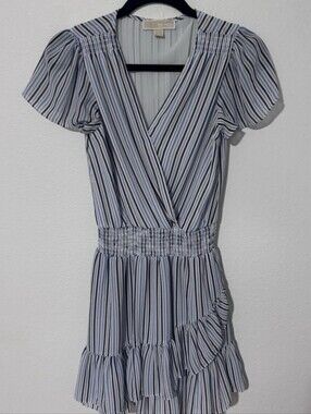 Michael Kors Blue and White Striped Dress